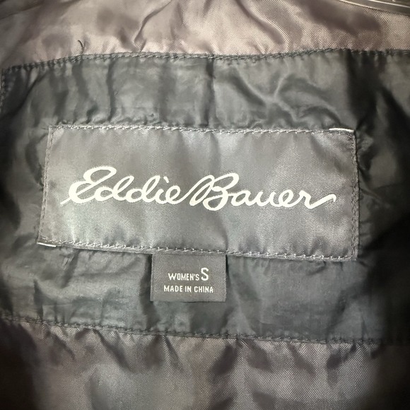 Eddie Bauer Vest Womens Small Black EB650 Down Puffer Quilted Full Zip Thick - Picture 2 of 8